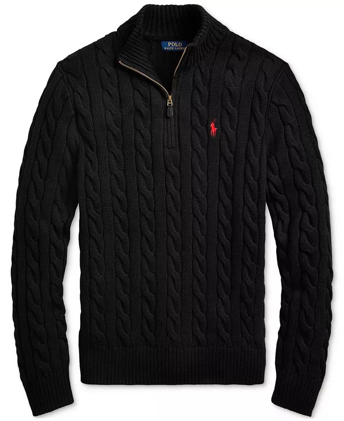 Ralph Lauren | Bomullsgensere med halv glidelås og kabelstrikk