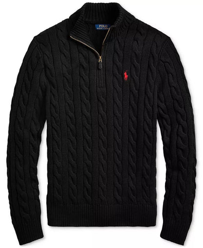 Ralph Lauren | Bomullsgensere med halv glidelås og kabelstrikk